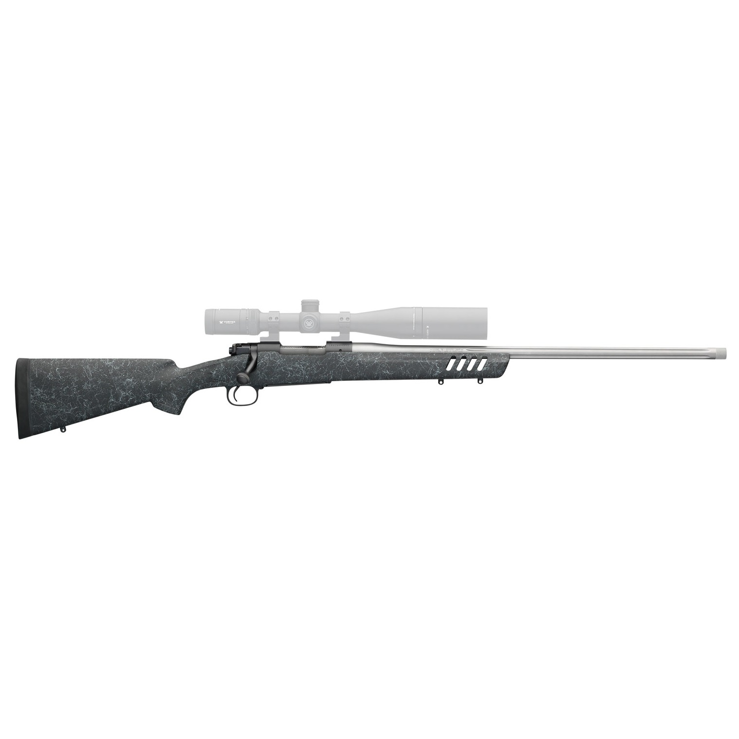 Winchester Guns 535232289 70 Coyote Light 6.5 Creedmoor 5+1 24” Black w/Gray Webbing Fixed Bell & Carlson w/Aluminum Bedding Stock Matte Blued Right Hand