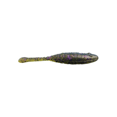 Great Lakes Finesse Flat Cat 2.25" Green Pumpkin Purple Flake