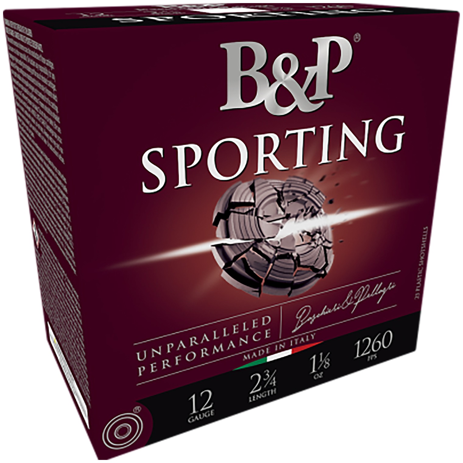 B&p Ammunition 12B1SC85 Sporting Clay 12Gauge 2.75” 1oz 8.5Shot 25 Per Box/10 Case