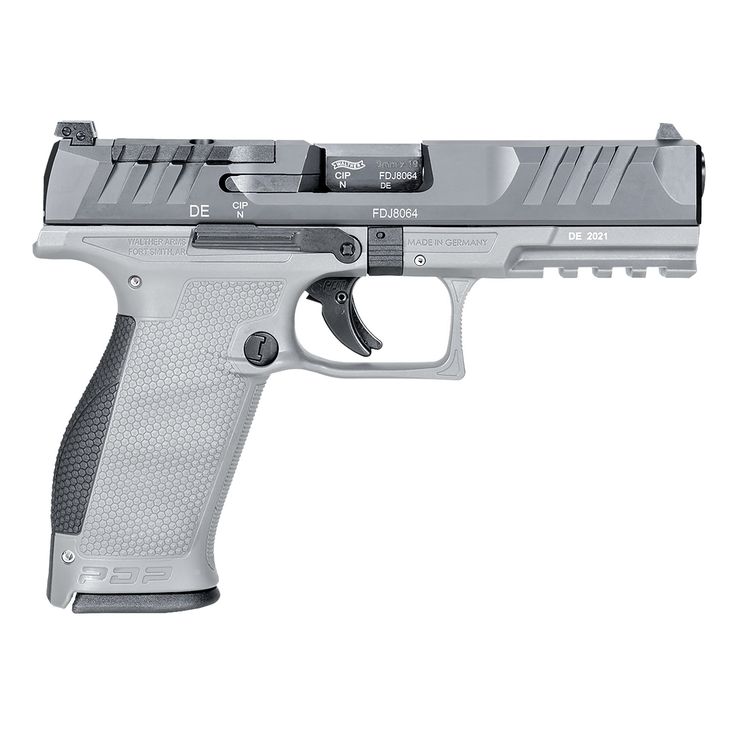 Walther Arms 2858371NP3 PDP Full Size Frame 9mm Luger 18+1 4.50” Stainless Polygonal Rifled Barrel, Optic Ready/Serrated Steel Slide, Gray Polymer Frame w/Picatinny Rail Ambidextrous