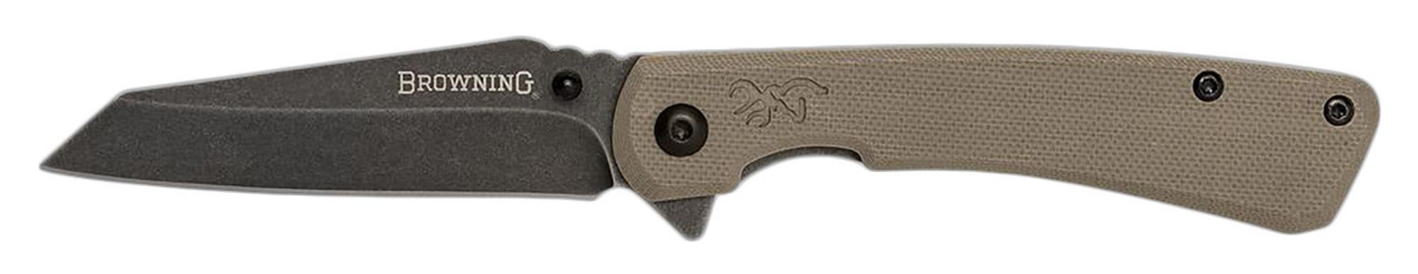 Browning Branded Rock Wharncliffe EDC Knife w/Flat Dark Earth Handle (3220512)