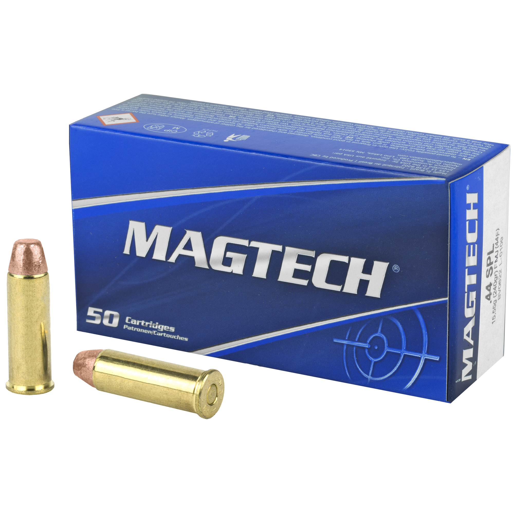 Magtech 44F Range/Training 44 S&W Spl 240 gr Full Metal Jacket 50 Per Box/ 20 Case