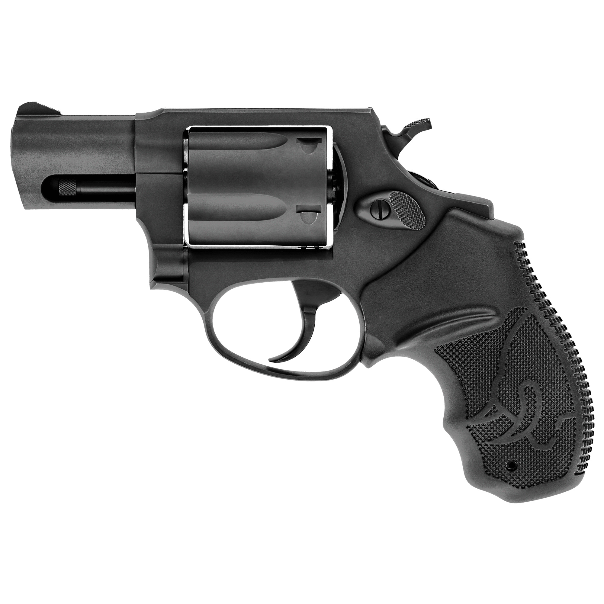 Taurus 2-605021 605 Small 357 Mag/38 Special +P 5 Shot 2” Matte Black Oxide Alloy Steel Barrel, Cylinder & Frame, Black Finger Grooved Rubber Grip, Transfer Bar, Safety Exposed Hammer