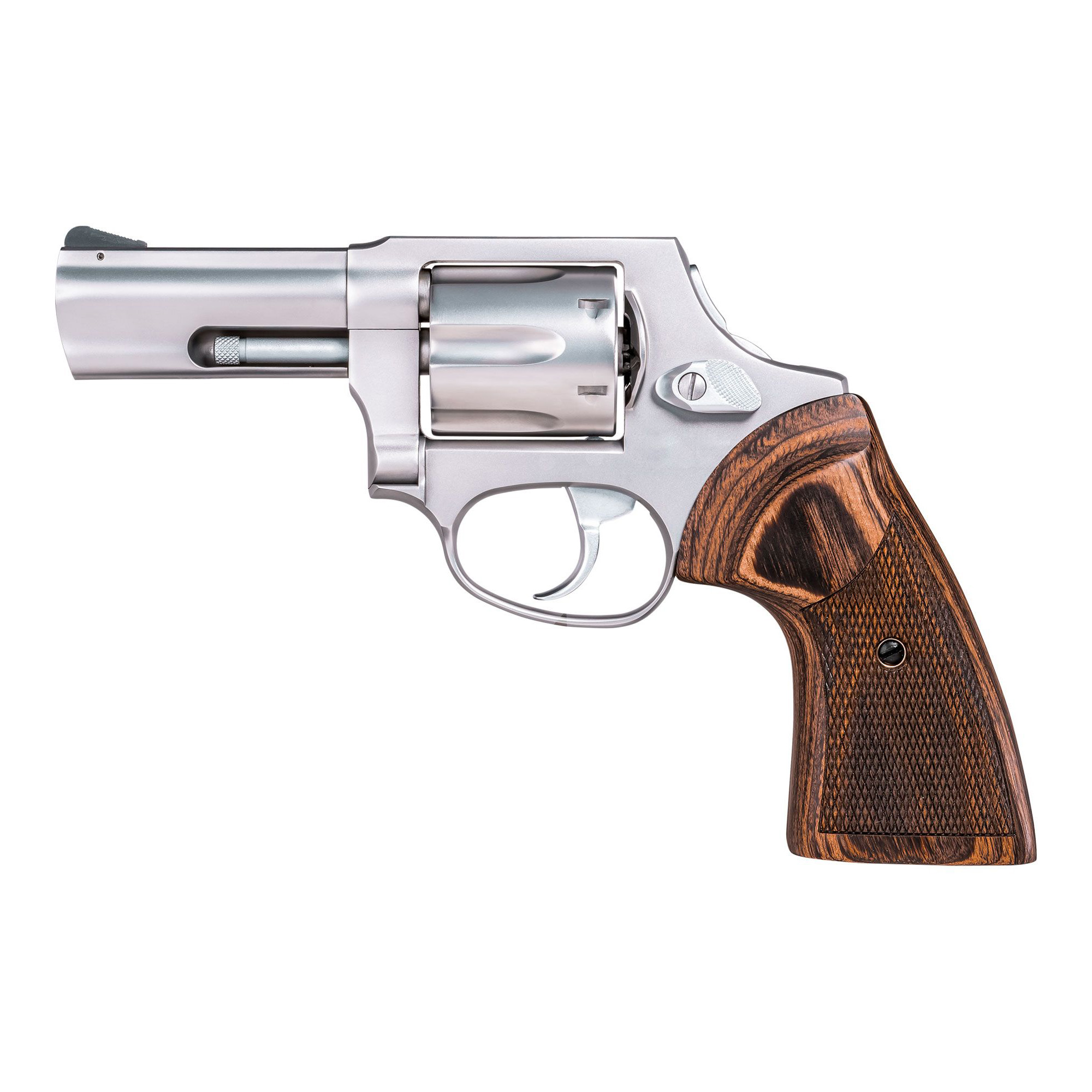 Taurus 2-856EX39CH 856 Executive Grade Small 38 Special +P 6 Shot 3” Satin Polished Stainless Steel Barrel, Cylinder & Frame, Altamont Wood Grip, Concealed Hammer