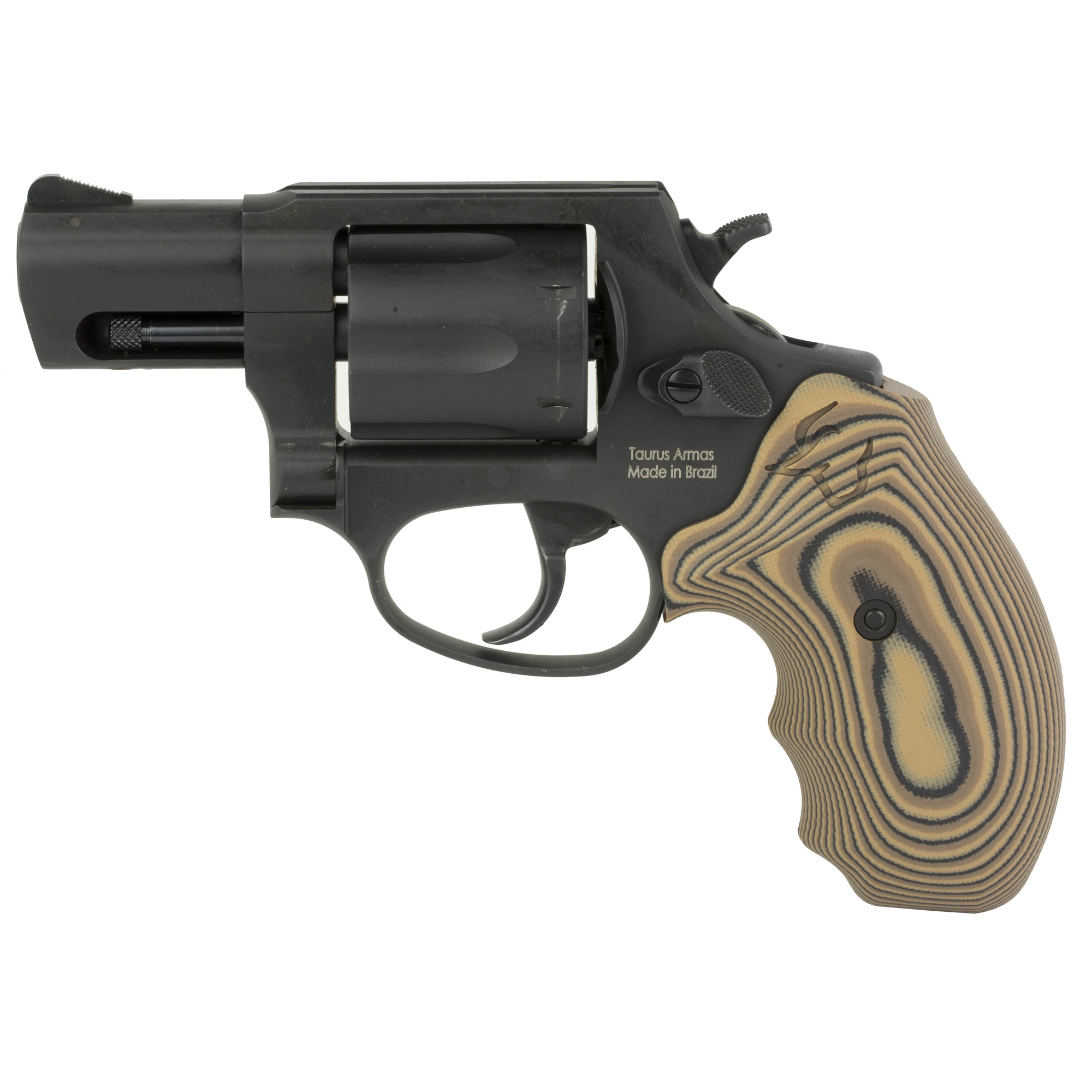 Taurus 2-85621VZ19 856 Small 38 Special 6 Shot 2” Matte Black Carbon Steel Barrel, Cylinder & Frame, Brown VZ Cyclone Grip, Transfer Bar Safety, Exposed Hammer