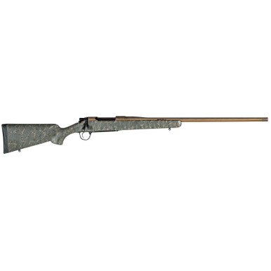 Christensen Arms 8010201700 Mesa Long Range 300 PRC 3+1 26" Threaded Barrel, Burnt Bronze Cerakote, Green with Black/Tan Webbing Stock