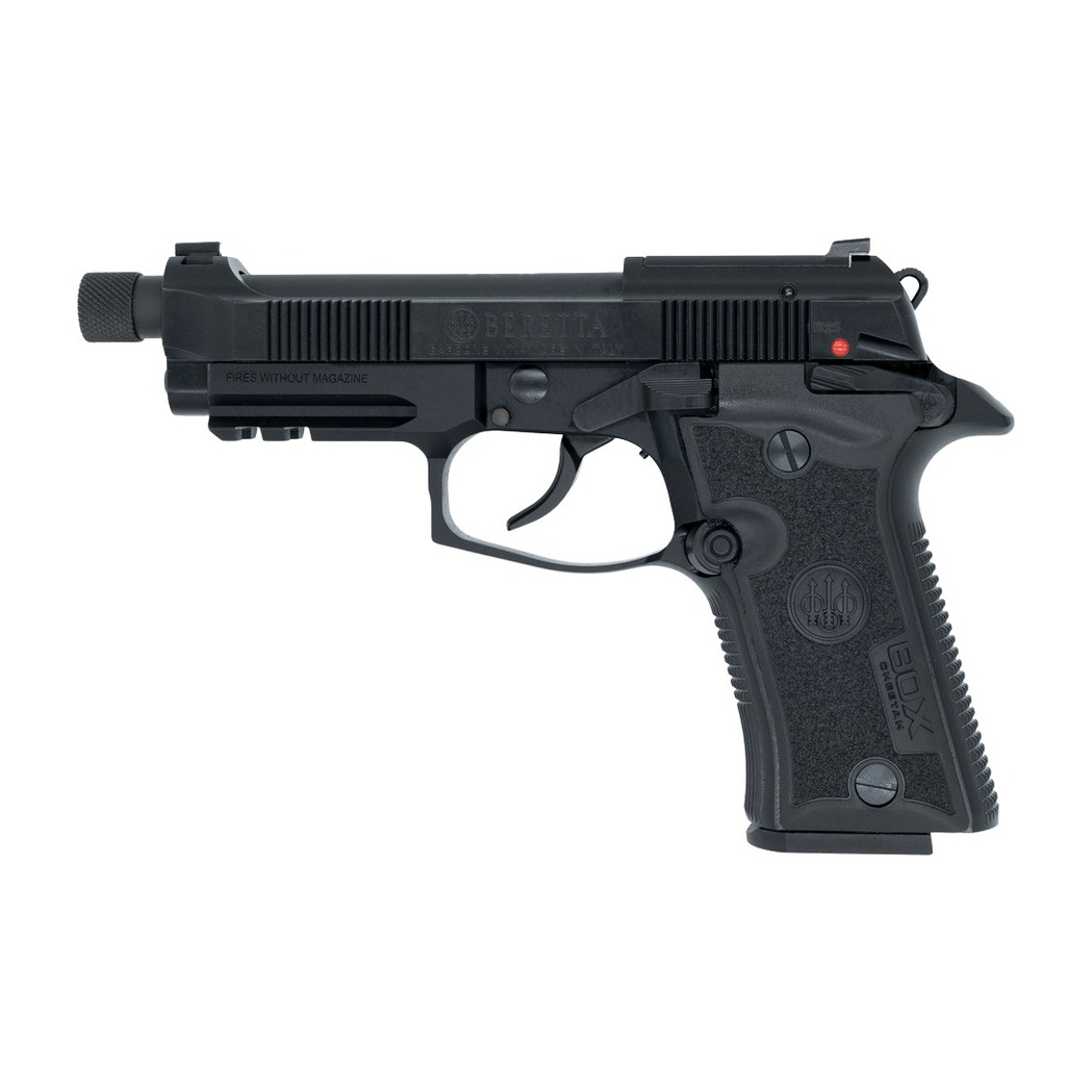 Langdon Tactical Tech 80X32BTJ Beretta Cheetah 80X Micro-Compact 32 ACP 13+1 4.40” Black Threaded Barrel, Black Bruniton Carbon Steel Optic Ready/Serrated Slide, Black Anodized Aluminum Frame w/Picati