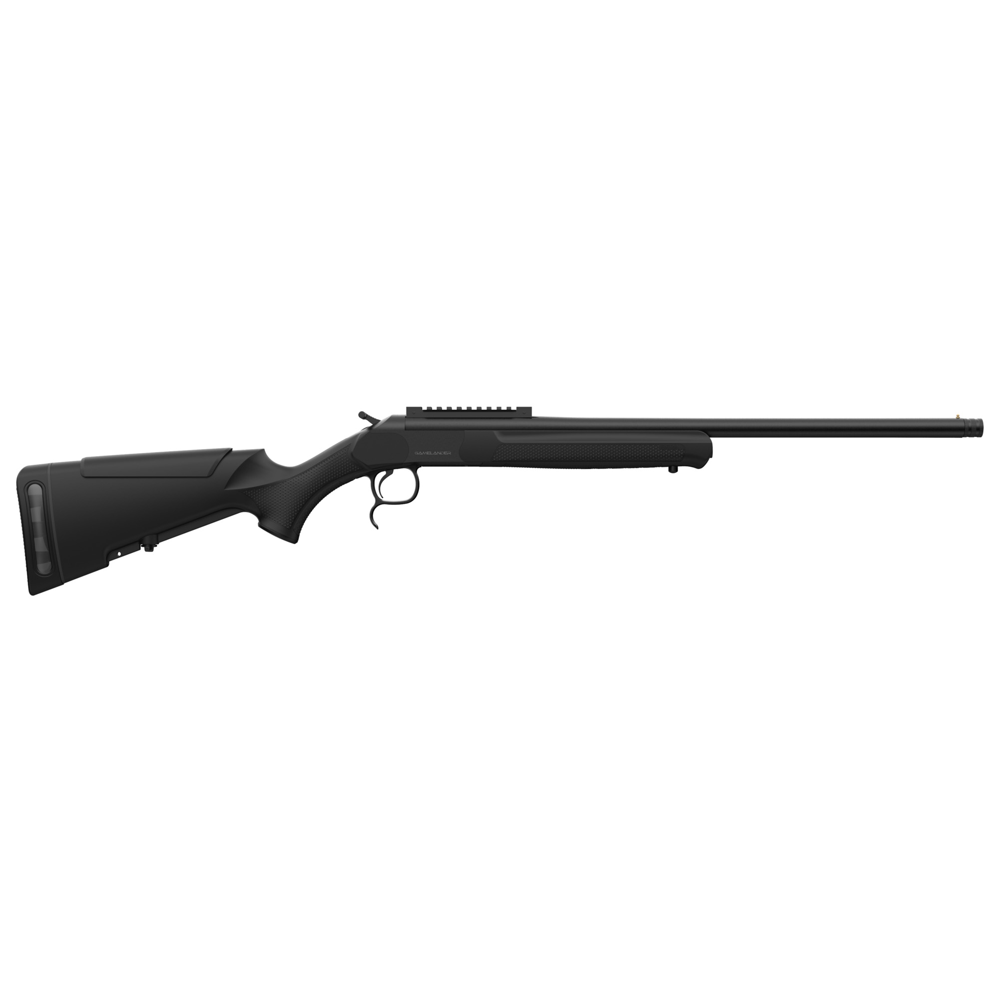 Retay USA GML20BLK Gamelander 20 Gauge Single Shot 3” 1rd Black Deep Bore Barrel, Black Drilled & Tapped Receiver w/Picatinny Rail, Adj LOP Black Synthetic Stock