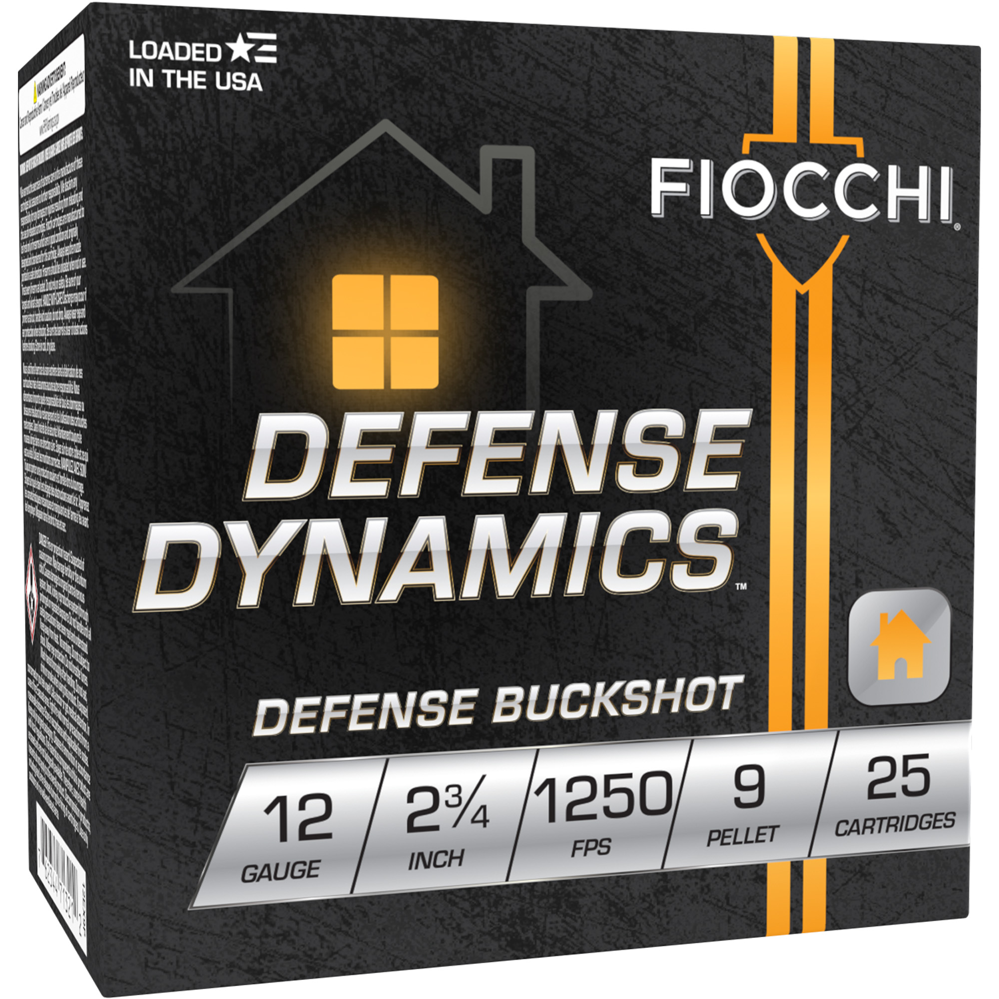 Fiocchi 12EX9P Defense Dynamics Defense Buckshot 12Gauge 2.75” 25 Per Box/10 Case