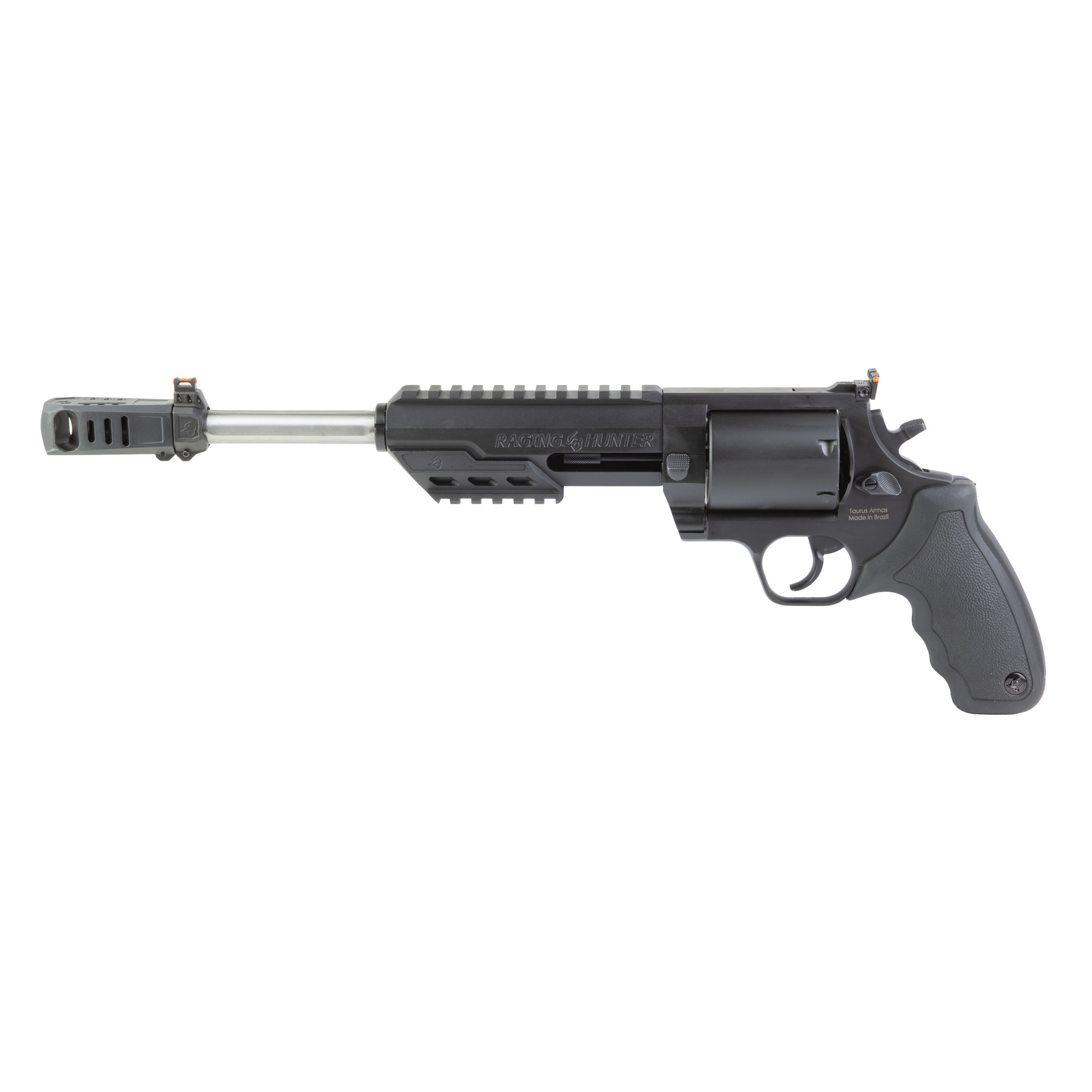 Taurus 2-350101RH Raging Hunter Large 350 Legend 6 Shot 10.50” Overall Matte Black Picatinny Rail Barrel w/Muzzle Brake, Cylinder & Stainless Steel Frame, Transfer Bar Safety, Exposed Hammer