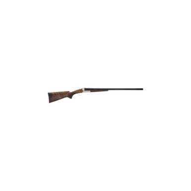 TriStar 38120 Bristol SxS Full Size 20 Gauge Break Open 3" 2rd 28" Blued Side By Side Barrel, Nickel Engraved w/24K Gold Inlay Steel Receiver, Fixed Oiled Turkish Walnut Stock, Right Hand
