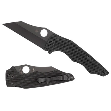 Spyderco C253GPBBK YoJumbo 3.98" Folding Wharncliffe Plain Black DLC CPM S30V SS Blade/Black Textured G10 Handle Includes Pocket Clip