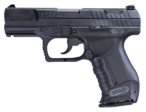 Walther P99, Full Size, 9mm, 4" Barrel, Black, Fixed Sights, Decocker, 15rd, 2 Magazines, Anti Stress Trigger