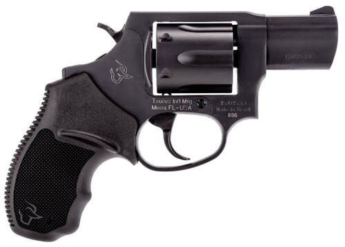 Taurus, 856, Revolver, Small Frame, 38 Special, 2" Barrel, Steel Frame, Black, Rubber Grips, Fixed Sights, 6Rd
