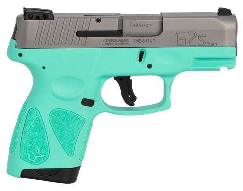 Taurus G2S, 9mm, 3.26" Barrel, 7rd, Stainless Slide, Cyan