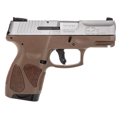 Taurus G2S Slim 9mm 3.25" Barrel Brown Polymer Grip, SS Slide 7rd Mag