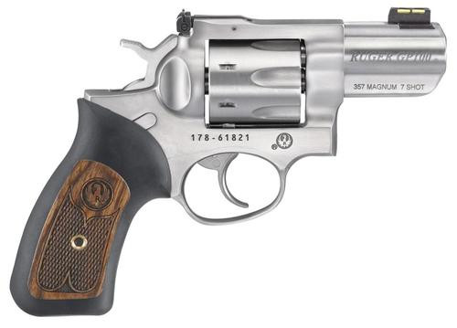 Ruger Model GP100 .357 Mag/38 Spec 2.5" Barrel Satin SS Finish Fiber Optic Front Sight 7rd