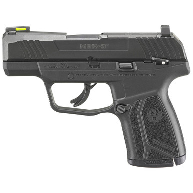 Ruger 3501 Max-9 9mm Luger 10+1 3.20" Black Oxide Alloy Steel Barrel, Black Oxide Optic Ready/Serrated Steel Slide, Black Polymer Frame, Black Polymer Grip, Right Hand