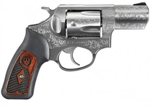 Ruger SP101 Deluxe TALO Exclusive 357 Magnum/38 Special, 2.25" Barrel, Engraved Stainless Steel, Black Rubber w/ Wood Inserts Grip, 5rd