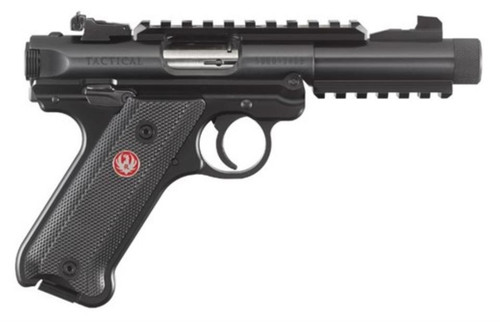 Ruger Mark IV Tactical .22 LR 4.4" Threaded Barrel Adjustable Rear Sight, Picatinny Rails, Checkered Grip 10 Rd