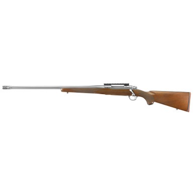 Ruger 57121 Hawkeye Hunter Full Size 300 Win Mag 3+1 24" Satin Stainless Steel Threaded Barrel, Picatinny Rail Steel Receiver, Fixed American Walnut w/Pistol Grip Stock, Left Hand