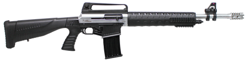Iver Johnson Stryker 12 Ga, 20" Barrel, 3" Chamber, Nickel, Removable Fixed Stock, 5rd