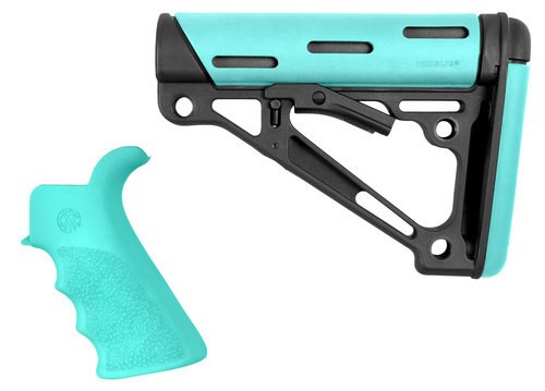 Hogue AR-15 Kit Grip/Collapsing Buttstock COM Aqua