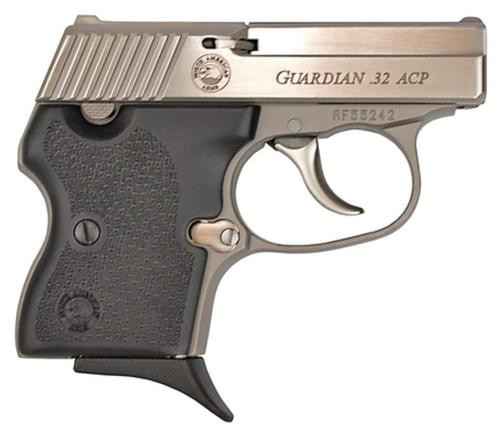 North American Arms Guardian,DAO, Sub-Compact, 32 ACP, 2.19" Barrel, Matte Finish, Stainless, Silver, Rubber Grips, Fixed Sights, 6rd, 1 Magazine