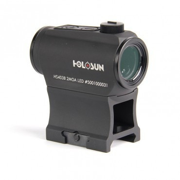 Holosun 403 Rifle Enclosed, Solar, Red 2Moa Dot, 6061 Aluminum, Enclosed, Button Control, Rifle