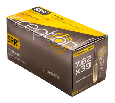 Inceptor 7.62x39 Ammunition 90 Grain Copper Polymer Matrix Frangible 20 Rounds