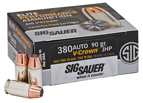 Sig Sauer V-Crown 380ACP 90gr, JHP, 50rd Box