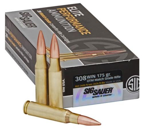 Sig Sauer Ammo .308 Win, 175Gr, Elite Match Grade, OTM, 20rd Box