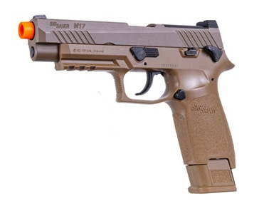 Sig Sauer Airsoft Proforce M17, 6mm, 5.5", 21rd, CO2 Power Source, Coyote Tan