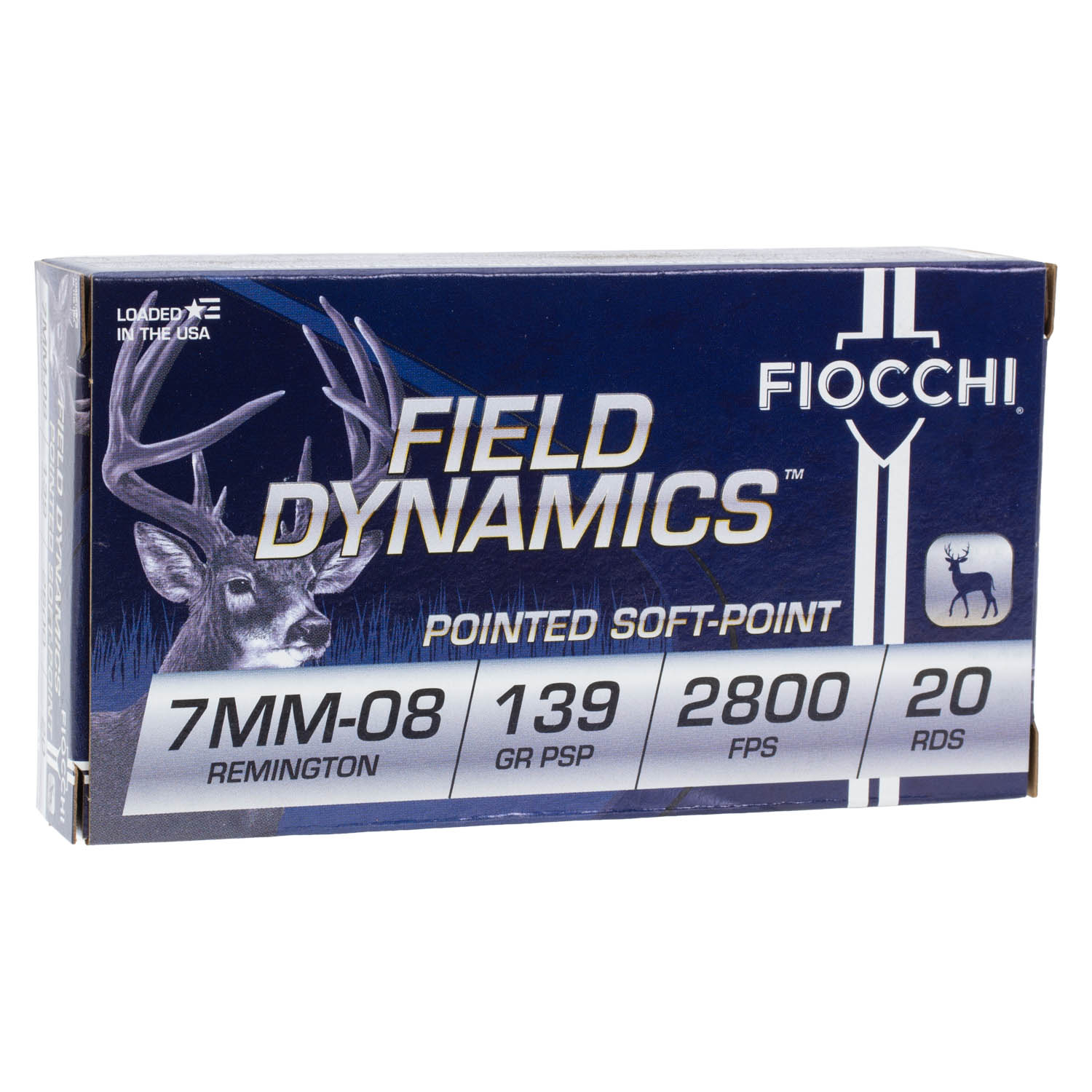 Fiocchi Field Dynamics 7mm-08 REM 139gr. Pointed Soft Point Ammunition, 20 Round Box