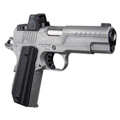 Ed Brown FX2SS FX2 45 ACP 7+1 4.25" Recessed Crown Barrel, Stainless Steel Engraved American Flag/Serrated Slide, Stainless Steel Frame, Trijicon RMRcc 3.25 MOA Sight