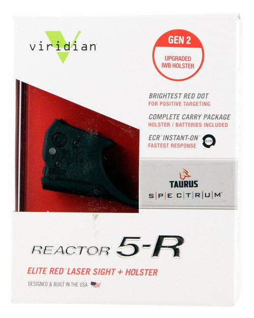 Viridian Weapon Technologies, Reactor 5 Gen 2, Red Laser, Fits Taurus Spectrum, Includes ECR Ambi Inside Waistband Holster