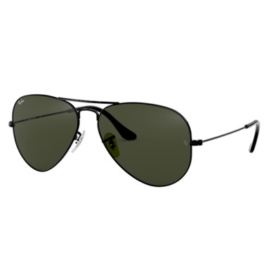 Ray-Ban Aviator Black Frame Green Lens Polarized Standard