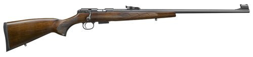 CZ 457 Lux 17HMR, 24" Cold Hammer Forged Barrel, Black, Walnut Stock, 5 Rounds, Adjustable Sights