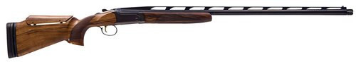 CZ, All-American Single Trap, Over/Under, 12 Ga, 3" Chamber, 32" Chrome Lined, Black, Walnut Stock, Beaver-Tail Forend, 14.5"-15.5" Length of Pull, Adjustable Comb, 2 Rounds