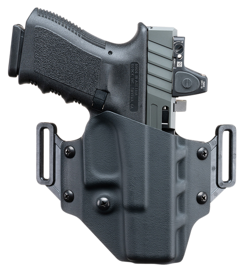 Crucial Concealment, Covert OWB, Outside Waistband Holster, Right Hand, Kydex, Black, Fits Glock 19