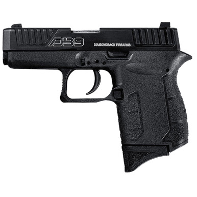 Diamondback DB0200P001 DB9 Gen4 Micro-Compact Frame 9mm Luger 6+1, 3.10" Stainless Steel Barrel, Black Serrated Stainless Steel Slide, Black Polymer Frame w/Beavertail & Grip