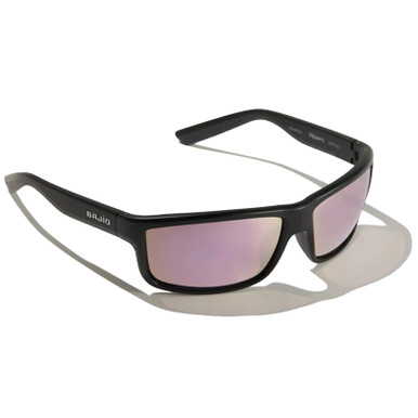 Bajio Nippers Sunglasses Matte Black frame / Rose Mirror Glass Lens