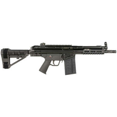 PTR PDWR BR 308 Win 20+1 8.50" Black Nitride Heavy Contour Threaded Barrel, Black Parkerized Aluminum Picatinny Rail Receiver, SB Tactical Brace, Black Polymer Grip