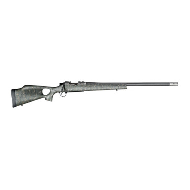 Christensen Arms 8010800107 Summit TI Full Size 6.5 PRC 3+1, 24" Natural Titanium Steel Threaded Barrel, Natural Titanium Aluminum Receiver, Green w/Black/Tan Webbing Fixed Thumbhole Stock