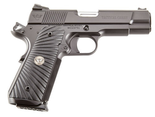 Wilson Combat 1911 Commander Tactical Carry 9mm 4.25" Barrel, Black Armor-Tuff Finish Beavertail Frame, Serrated Black Slide & G10 Starburst Grip, 8 Rd