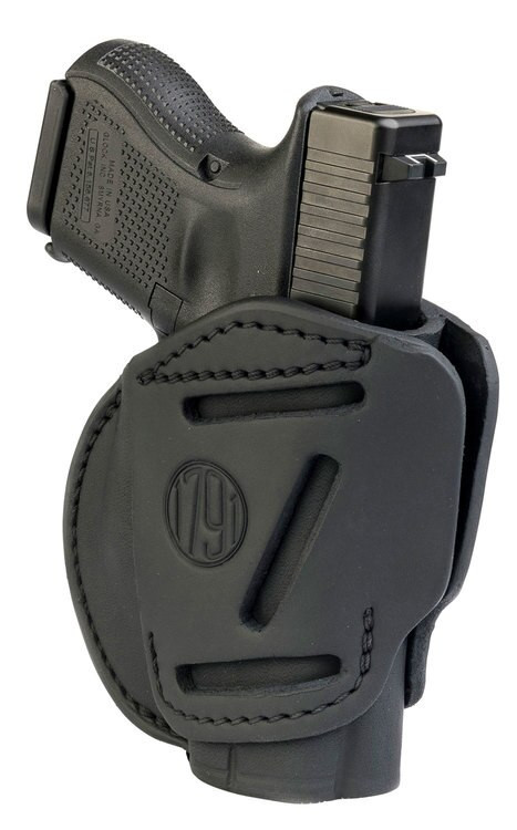 1791, 3 Way Holster, Outside Waistband Holster, Size 3, Ambidextrous, Stealth Black, Leather