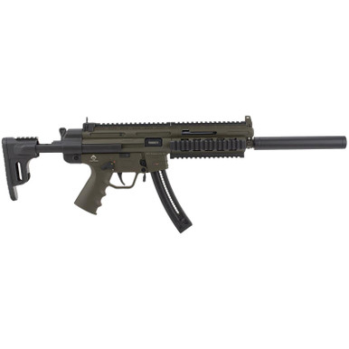 GSG GSG219GERGGSG1622G GSG-16 Full Size 22 LR 22+1 16.25" Black Green Polymer Receiver Black Collapsible w/Storage Compartment Stock Right Hand