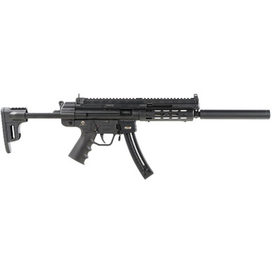 GSG GERGGSG1622ML GSG-16 Full Size 22 LR 22+1 16.25" Black Polymer Receiver w/Picatinny Rail, M-LOK & Picatinny Rail Handguard, Black Collapsible Synthetic Stock w/Storage Compartment, Right Hand