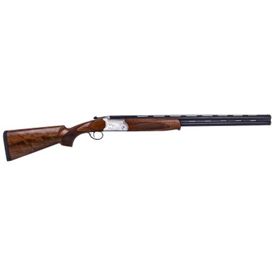 ATI ATIGKOF12SVE30 Cavalry SVE 12 Gauge 3" 2rd 30" Blued O/U Barrel, Silver Engraved Metal Finish, Oiled Turkish Walnut Stock, Ejector, 5 Chokes