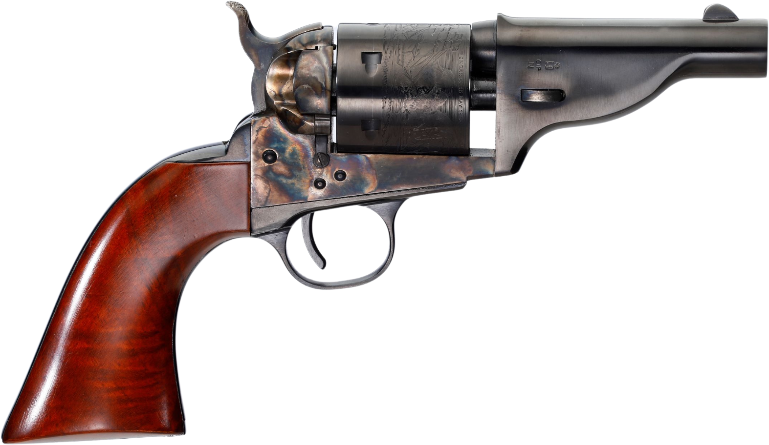 Taylors The Hickok Open-Top Army Revolver 550958, 38 Special, 3.50", Walnut Grips, Color Case Hardened Finish, 6 Rds